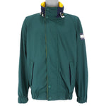 Tommy Hilfiger - Green Zip-Up Windbreaker 1990s Large Vintage Retro