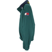 Tommy Hilfiger - Green Zip-Up Windbreaker 1990s Large Vintage Retro