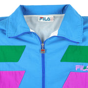 Fila - Blue Zip-Up Windbreaker 1990s X-Large Vintage Retro