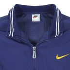 Nike - Blue 1/4 Zip Embroidered Logo Pullover Windbreaker 1990s Large Vintage Retro