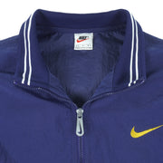 Nike - Blue 1/4 Zip Embroidered Logo Pullover Windbreaker 1990s Large Vintage Retro