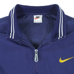 Nike - Blue 1/4 Zip Embroidered Logo Pullover Windbreaker 1990s Large Vintage Retro
