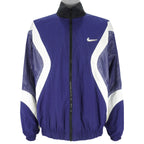Nike - Blue & Black Swoosh Reversible Windbreaker 1990s X-Large Vintage Retro