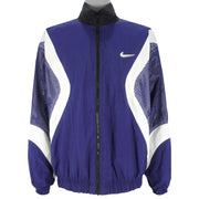 Nike - Blue & Black Swoosh Reversible Windbreaker 1990s X-Large Vintage Retro