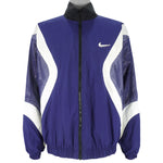 Nike - Blue & Black Swoosh Reversible Windbreaker 1990s X-Large Vintage Retro