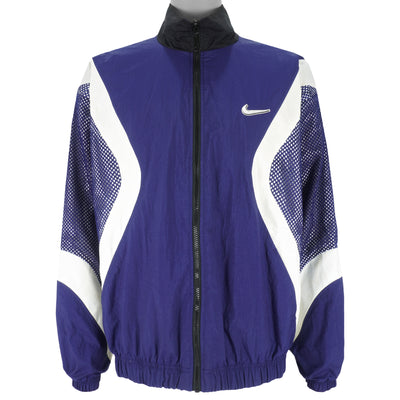 Nike - Blue & Black Swoosh Reversible Windbreaker X-Large