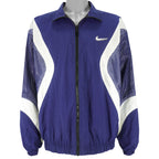 Nike - Blue & Black Swoosh Reversible Windbreaker 1990s X-Large Vintage Retro