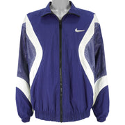 Nike - Blue & Black Swoosh Reversible Windbreaker 1990s X-Large Vintage Retro