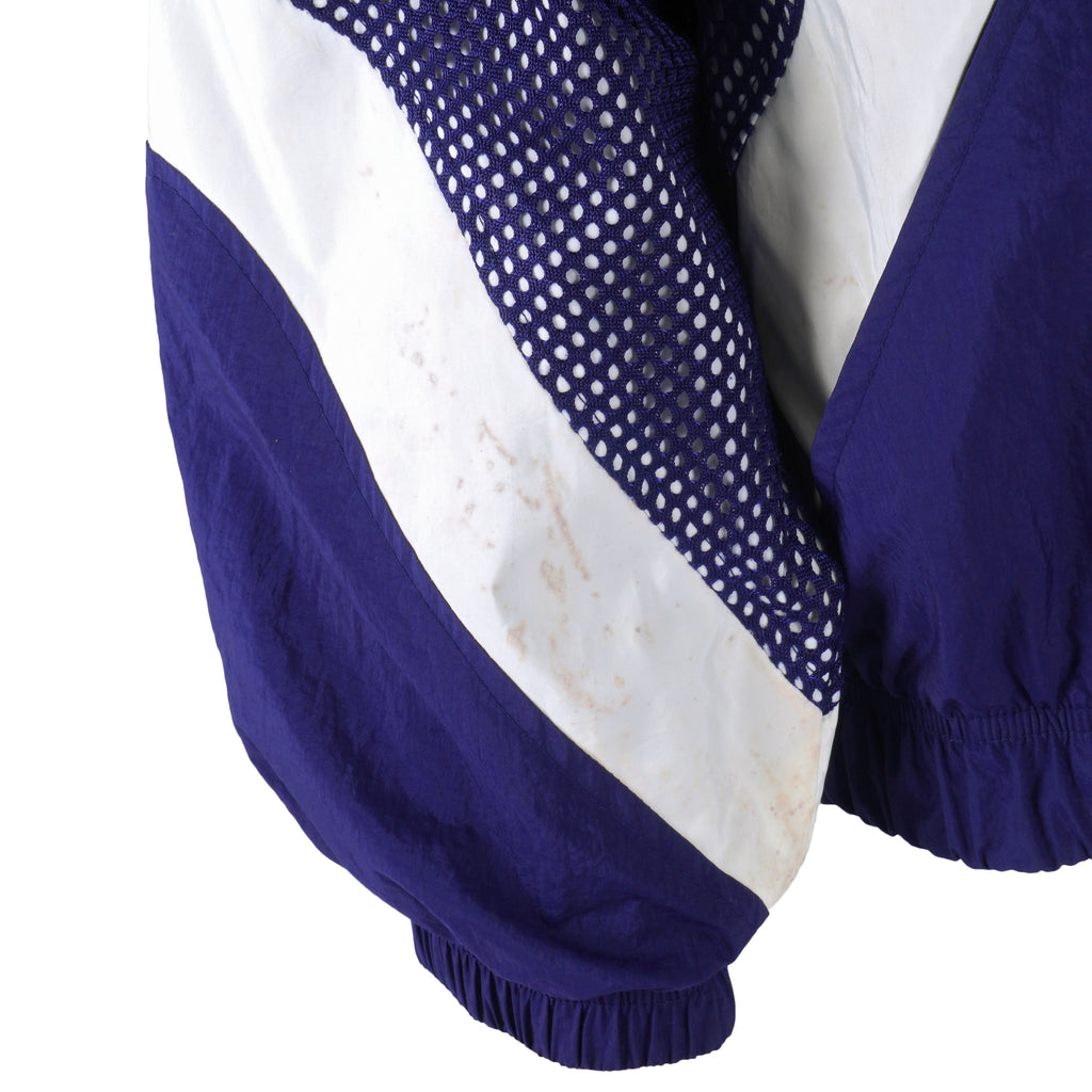 Nike - Blue & Black Swoosh Reversible Windbreaker 1990s X-Large Vintage Retro
