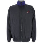 Nike - Blue & Black Swoosh Reversible Windbreaker 1990s X-Large Vintage Retro