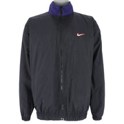 Nike - Blue & Black Swoosh Reversible Windbreaker 1990s X-Large Vintage Retro