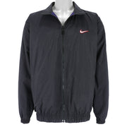 Nike - Blue & Black Swoosh Reversible Windbreaker 1990s X-Large Vintage Retro