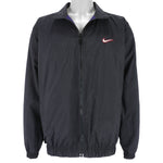 Nike - Blue & Black Swoosh Reversible Windbreaker 1990s X-Large Vintage Retro