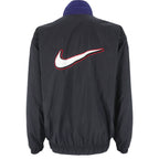 Nike - Blue & Black Swoosh Reversible Windbreaker 1990s X-Large Vintage Retro