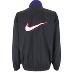 Nike - Blue & Black Swoosh Reversible Windbreaker 1990s X-Large Vintage Retro