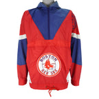 MLB (Nutmeg) - Boston Red Sox Hooded Windbreaker 1990s Large Vintage Retro Baseball