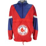 MLB (Nutmeg) - Boston Red Sox Hooded Windbreaker 1990s Large Vintage Retro Baseball
