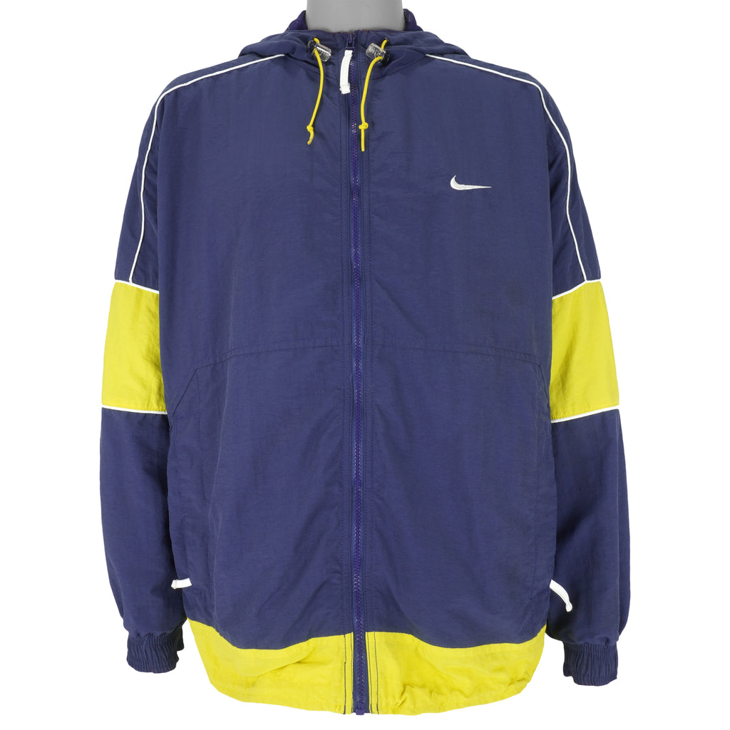 Nike - Zip-Up Hooded Windbreaker 1990s Large Vintage Retro