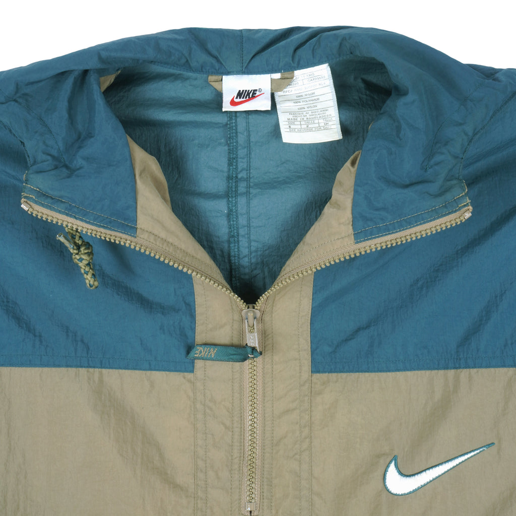 Nike - 1/2 Zip Hooded Windbreaker 1990s Small Vintage Retro