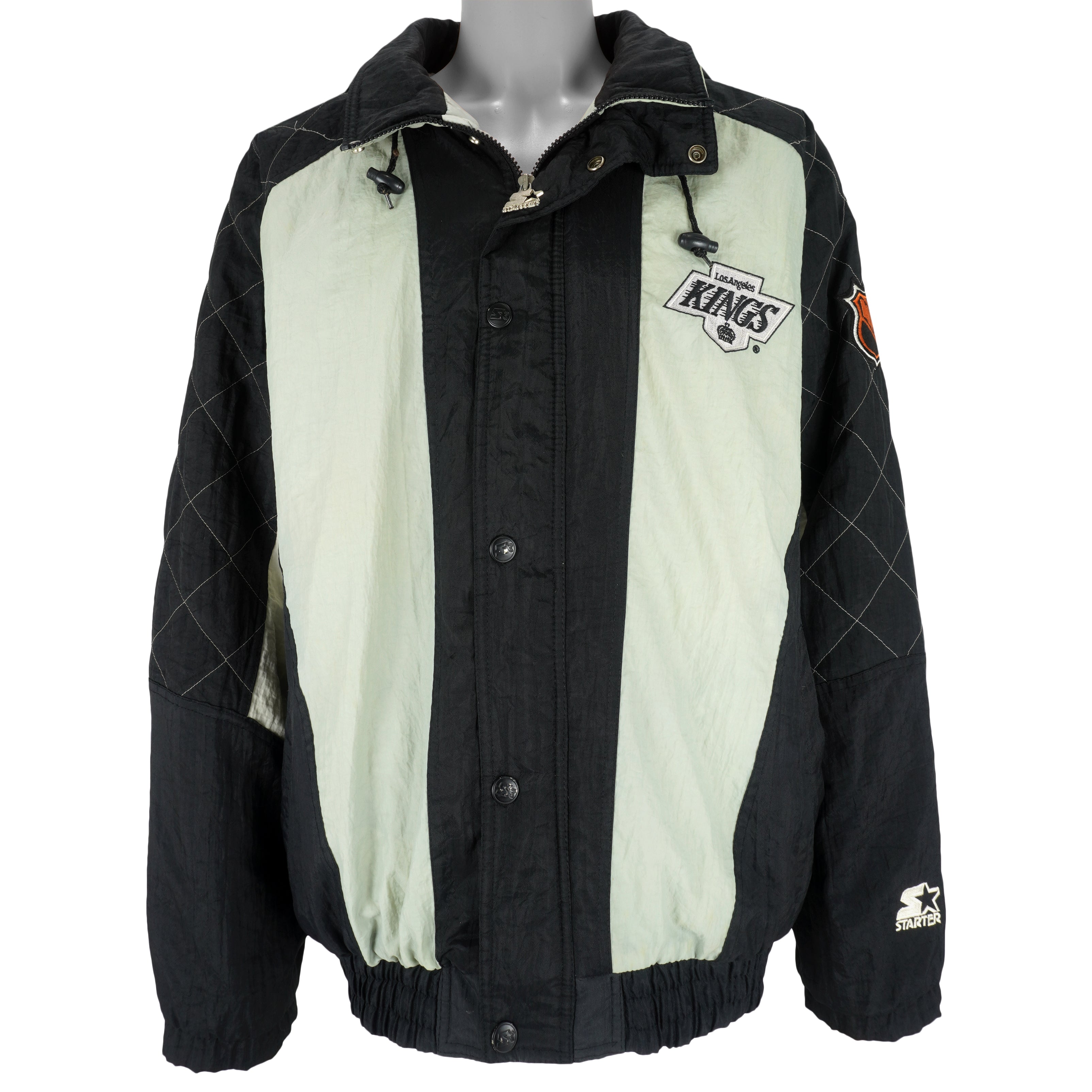 Starter - Los Angeles Kings Button-Up Hooded Jacket 1990s X-Large Vintage Retro Hockey