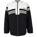 Adidas - Black & White Zip-Up Jacket 1990s Medium Vintage Retro