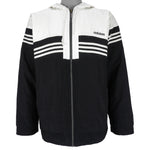 Adidas - Black & White Zip-Up Jacket 1990s Medium Vintage Retro