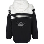 Adidas - Black & White Zip-Up Jacket 1990s Medium Vintage Retro