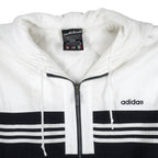 Adidas - Black & White Zip-Up Jacket 1990s Medium Vintage Retro