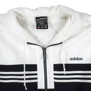 Adidas - Black & White Zip-Up Jacket 1990s Medium Vintage Retro