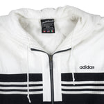 Adidas - Black & White Zip-Up Jacket 1990s Medium Vintage Retro