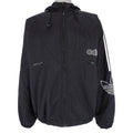 Adidas - Black Zip-Up Hooded Jacket 1990s X-Large Vintage Retro