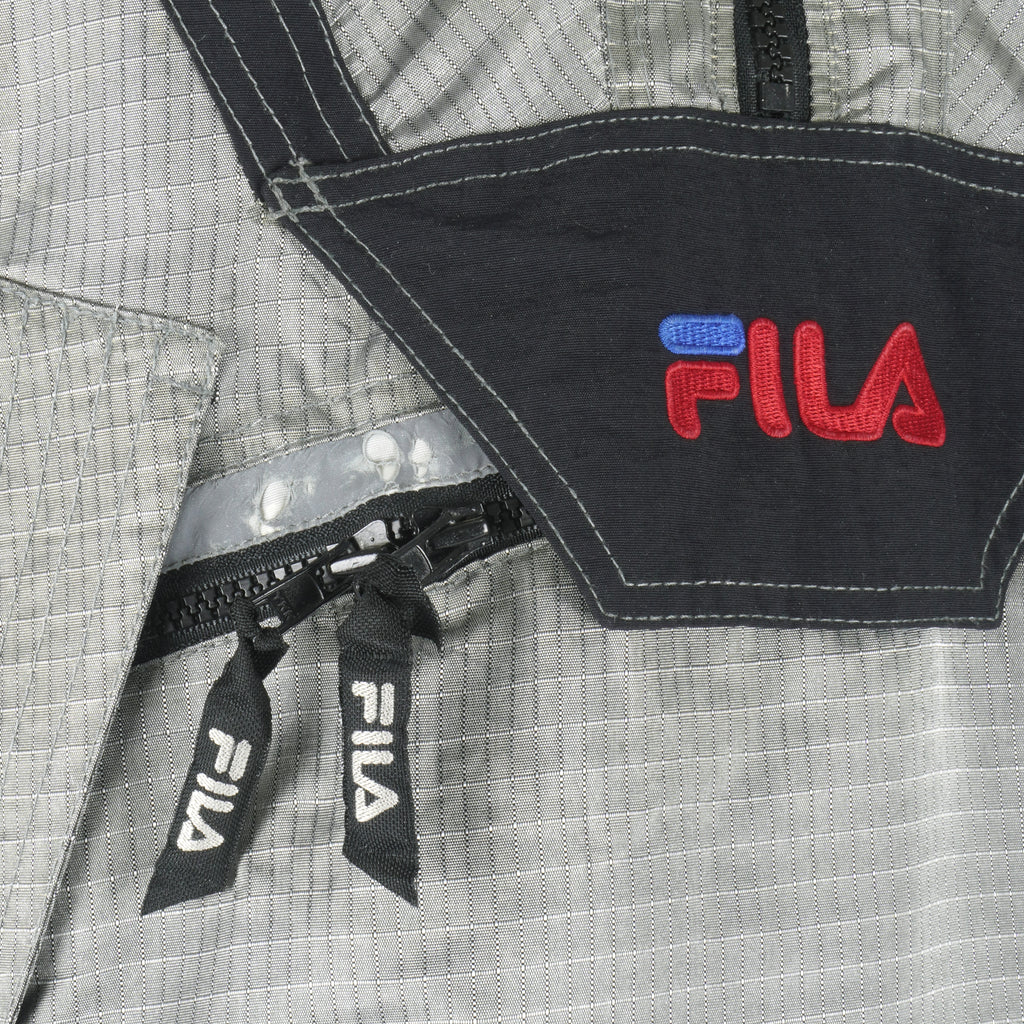 FILA - Silver 1/4 Zip Jacket 1990s XX-Large Vintage Retro