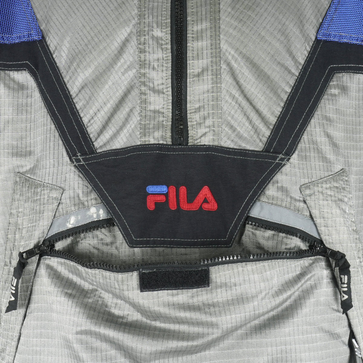 FILA - Silver 1/4 Zip Jacket 1990s XX-Large Vintage Retro