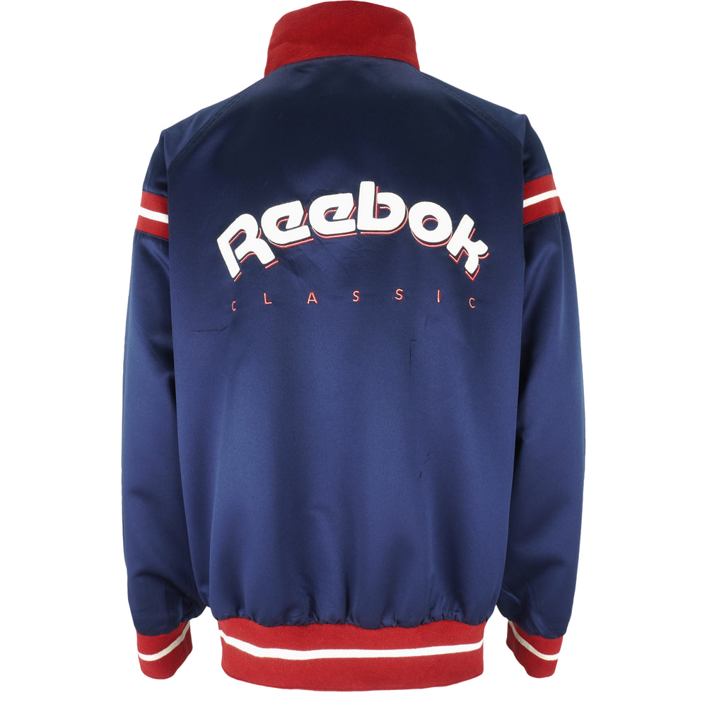 Reebok - Button-Up Satin Jacket 1990s X-Large Vintage Retro