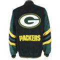 NFL - Green Bay Packers Zip Up Suede Jacket 1990s Large Vintage Retro Football