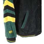 NFL - Green Bay Packers Zip Up Suede Jacket 1990s Large Vintage Retro Football