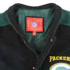NFL - Green Bay Packers Zip Up Suede Jacket 1990s Large Vintage Retro Football