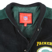 NFL - Green Bay Packers Zip Up Suede Jacket 1990s Large Vintage Retro Football