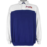 MLB (College Concepts Inc.) - Atlanta Braves Polo Sweatshirt 1990s Large Vintage Retro Baseball