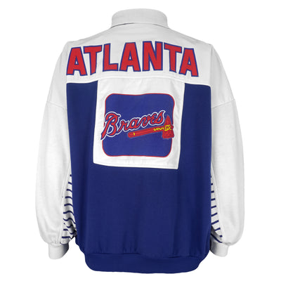 MLB (College Concepts Inc.) - Atlanta Braves Button Up Sweatshirt 1990s Large