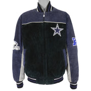 NFL - Dallas Cowboys Zip-Up Suede Jacket 1990s Large Vintage Retro Football
