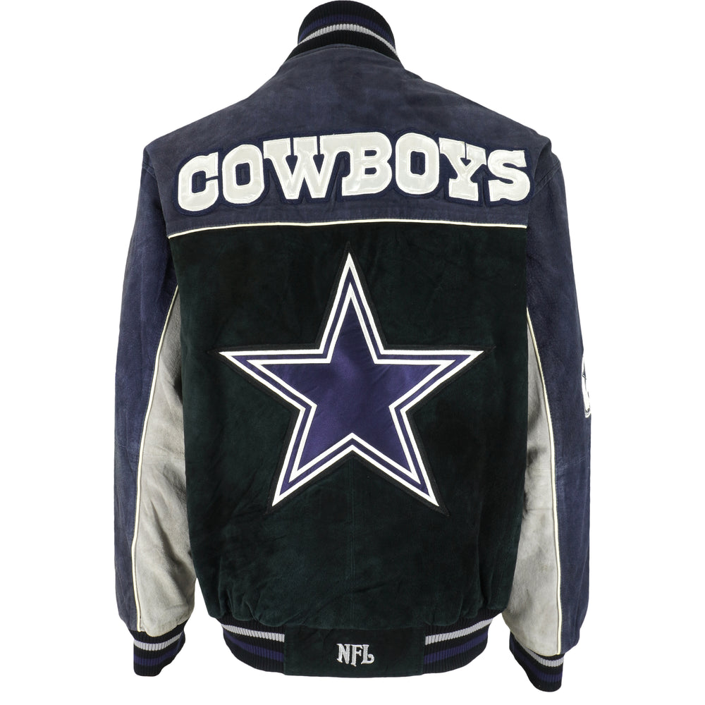 NFL - Dallas Cowboys Zip-Up Suede Jacket 1990s Large Vintage Retro Football