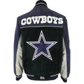 NFL - Dallas Cowboys Zip-Up Suede Jacket 1990s Large Vintage Retro Football