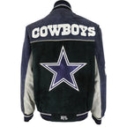 NFL - Dallas Cowboys Zip-Up Suede Jacket 1990s Large Vintage Retro Football