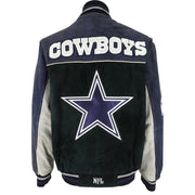 NFL - Dallas Cowboys Zip-Up Suede Jacket 1990s Large Vintage Retro Football