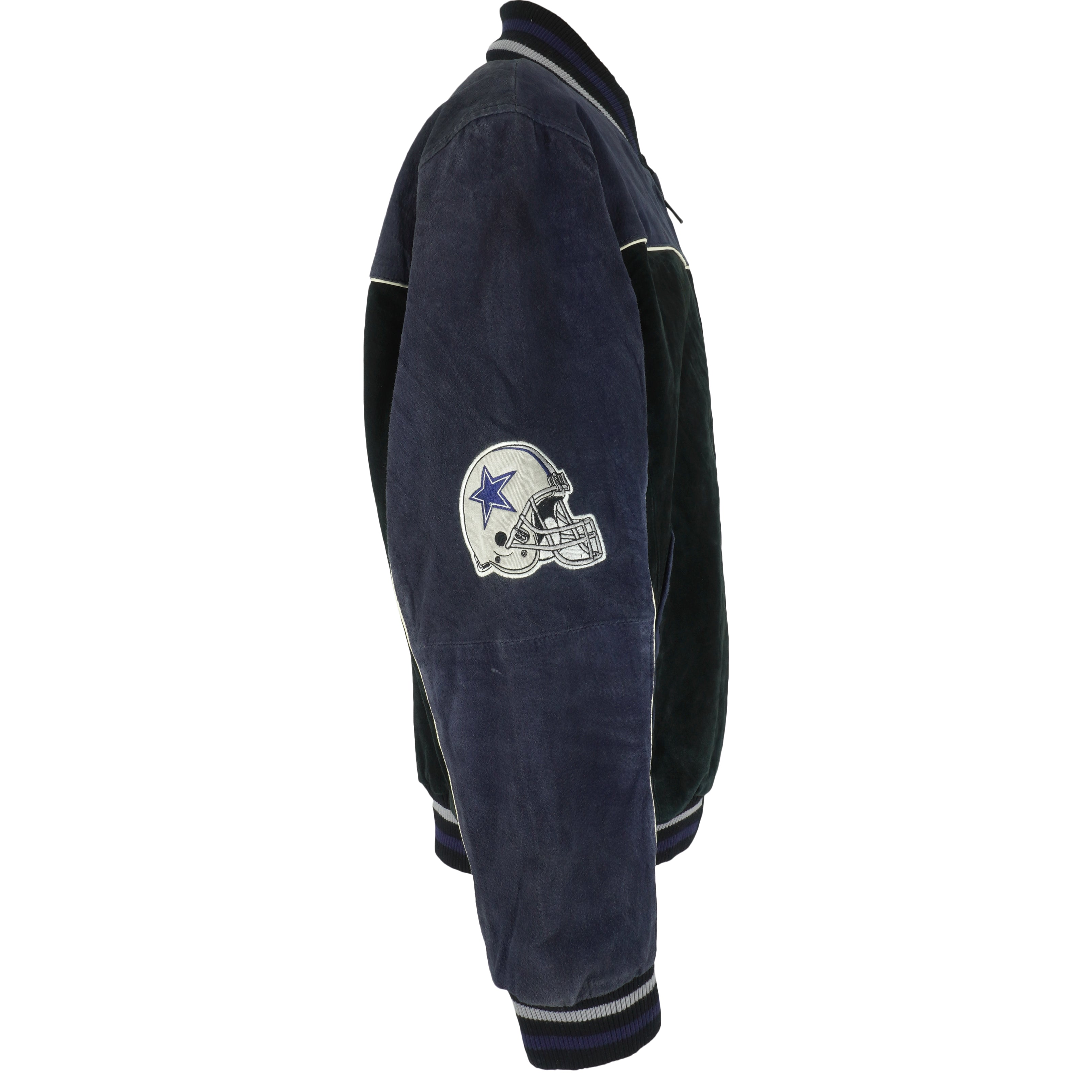 NFL - Dallas Cowboys Zip-Up Suede Jacket 1990s Large Vintage Retro Football