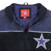 NFL - Dallas Cowboys Zip-Up Suede Jacket 1990s Large Vintage Retro Football