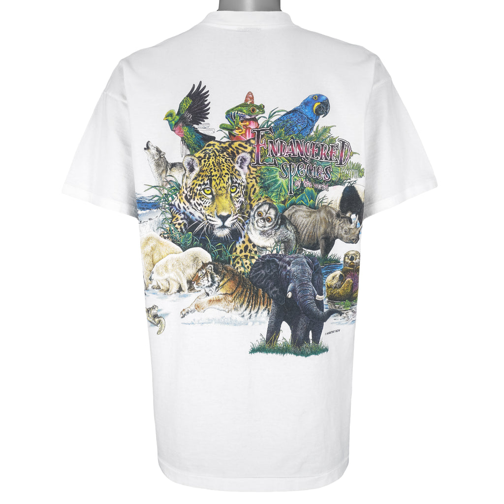 Vintage (Habitat) - Endangered Species Of The World T-Shirt 1990s X-Large Vintage Retro