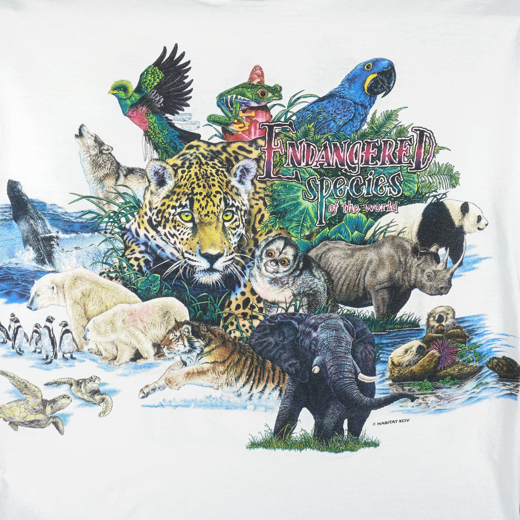 Vintage (Habitat) - Endangered Species Of The World T-Shirt 1990s X-Large Vintage Retro