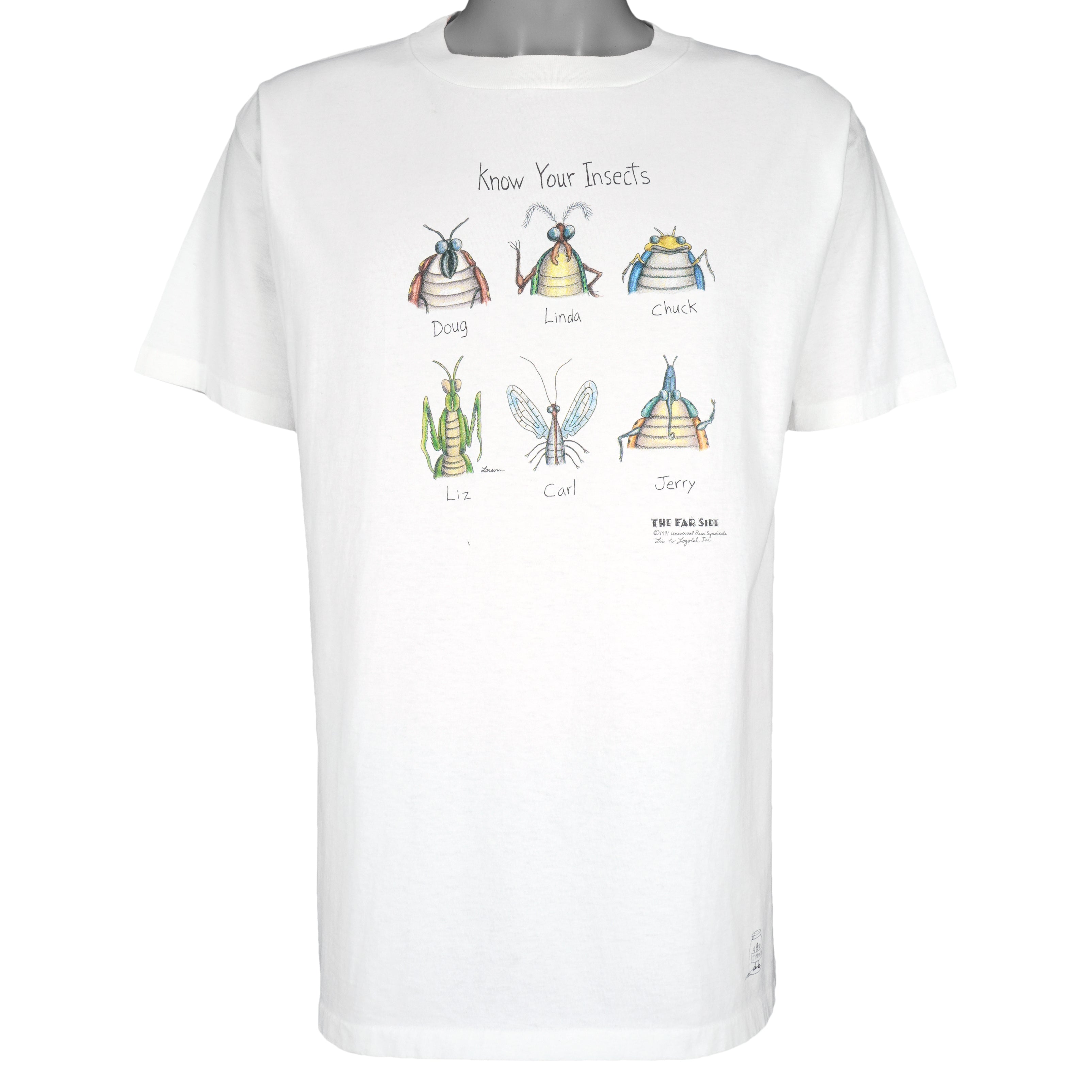 Vintage (The Far Side) - Know Your Insects T-Shirt 1991 X-Large Vintage Retro